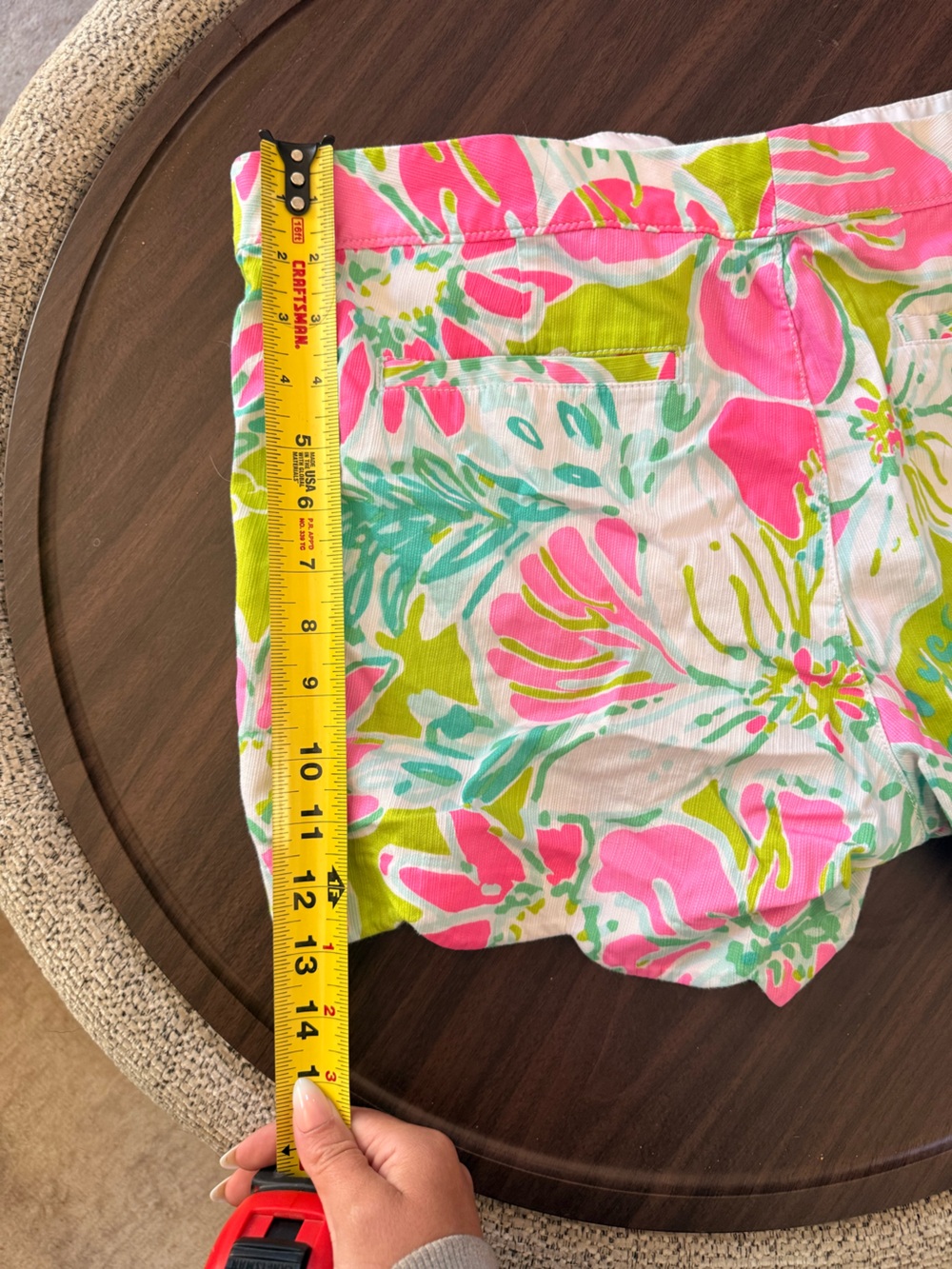 Lilly Pulitzer Floral Scallop Hem Shorts — Pink, Green & White - Picture 8 of 8